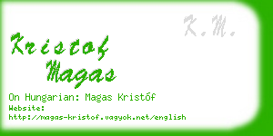 kristof magas business card