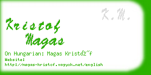 kristof magas business card